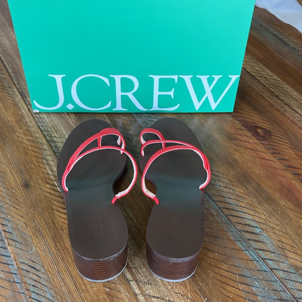 Women’s J.Crew Sandal Shoe Toe Ring Sandal Red New NWT size 9 - Picture 5 of 7
